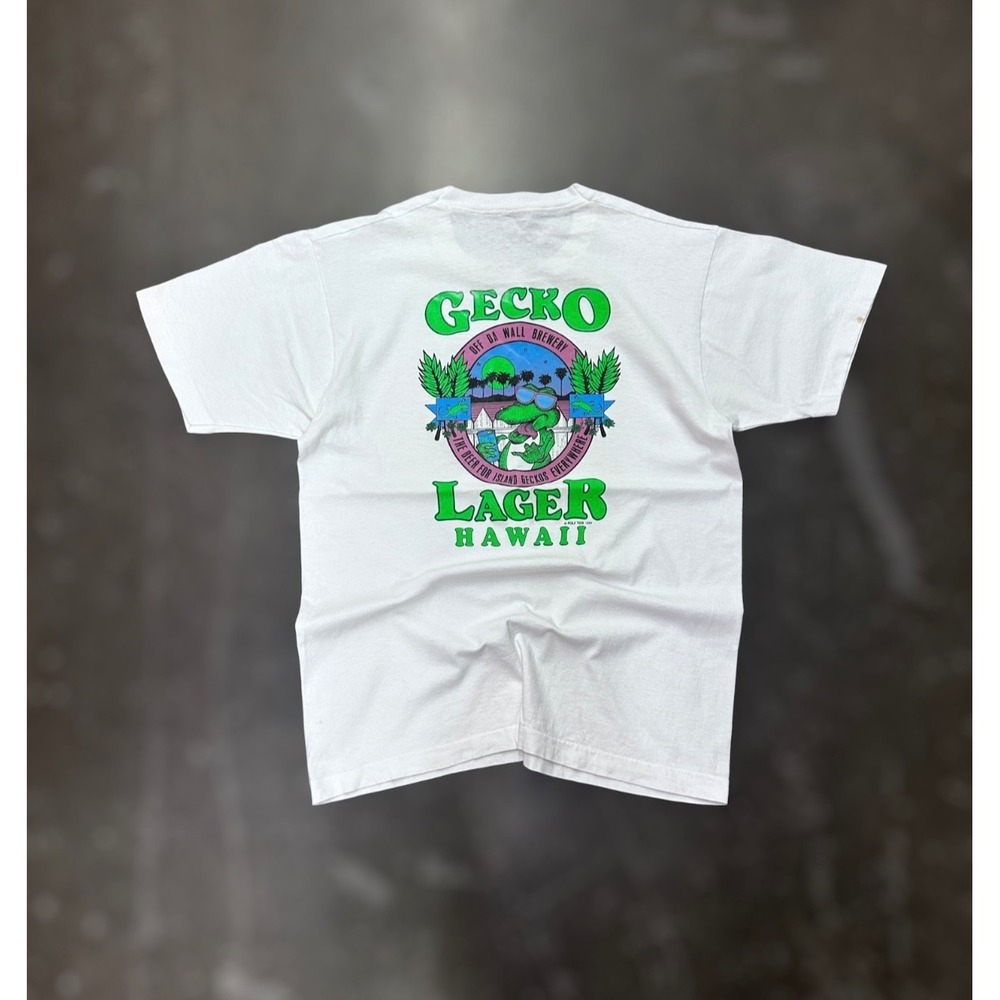 Vintage 1989 Gecko Lager Hawaii T-Shirt Made In USA Fruit Of The Loom Size L
